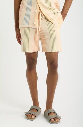 MAVRANS Sliced Knit Shorts in Beige at Nordstrom, Size Xx-Large