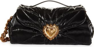 Dolce & Gabbana Devotion Quilted Shoulder Bag in Nero/Nero at Nordstrom