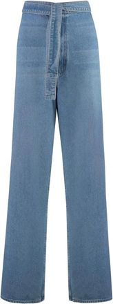 Mother Wide Leg Denim Jeans met Riem - Dames - Loose Fit Jeans - Blauw - W27 - Denim - Jeans