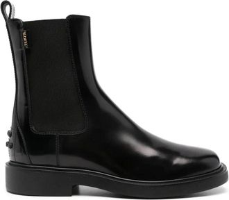 Tod's Schoenen, Dames, Zwart, 38 1/2 EU, Leer, Leren Chelsea Boots