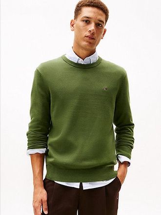 Tommy Hilfiger Flag Embroidery Crew Neck Jumper