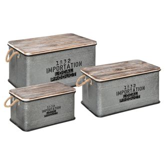 Atmosphera Set Di 3 Bauli Local L45 54 60cm - Atmosphera Cr&eacute;ateur DInt&eacute;rieur