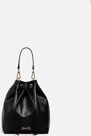 Silver & Riley Madison Drawstring Leather Bucket Bag in Black at Nordstrom