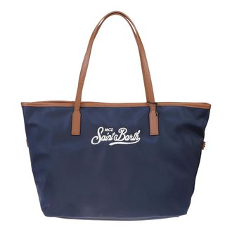 MC2 Saint Barth Tote Bags, female, Blue, Size: ONE SIZE Logo Tote Bag