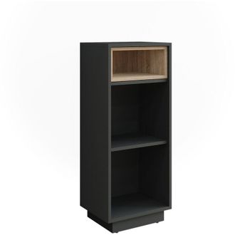 Vicco Armario Medio Beatrice, Antracita/sonoma, 38 X 93 Cm Con 3 Compartimentos