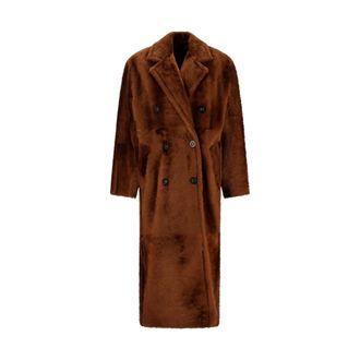 Max Mara Shearling Coat - female - Max Mara - Double-Breasted Coats - Brown - XS - Coats