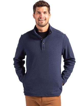 Cutter & Buck Hunts Point Eco Textured Fleece Recycled Mens Snap Pullover