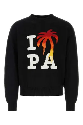 Palm Angels Black Wool Blend Sweater