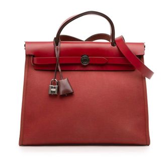 Herm&egrave;s Pre-owned Hermes Toile Herbag Zip Retourne Verso 31 Unisex Y