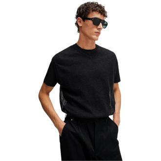 HUGO BOSS Heren Lucid Crew Hals T-shirt (Zwart)