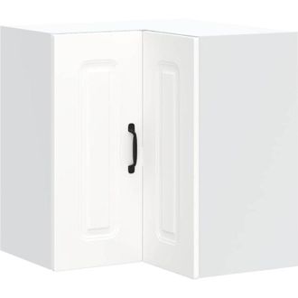 vidaXL Kitchen Wall Corner Cabinet Kalmar White Engineered Wood Vidaxl