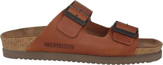 Mephisto Kwaliteit heren slide sandaal - Heren - Sandalen - Bruin - 39 EU - Leer - Schoenen