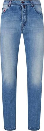 Kiton Slim-fit katoenen jeans - Heren - Slim Fit Jeans - Blauw - W32 - Katoen - Jeans