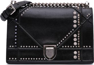 Dior Pre-owned Womens Diorama Studded Leather Bag - Black - One Size