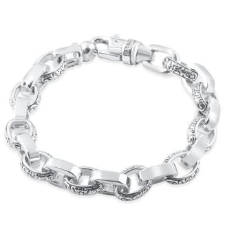 Pompeii3 Mens Designed Link 14k Gold (63gram) or Platinum (118gram) 11mm Bracelet 8.5