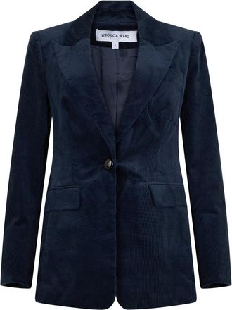 Veronica Beard Livvy Corduroy Dickey Jas - Dames - Blazers - Blauw - M - Katoen - Jassen