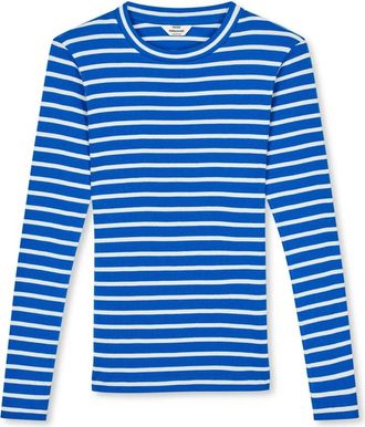Mads Norgaard Tops, Dames, Blauw, L, Surf The Web Longsleeve Tee