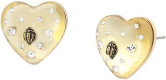 Kurt Geiger Resin Heart Stud Earrings in Champagne at Nordstrom