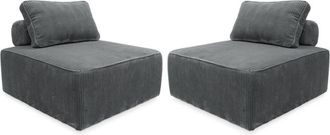 Sweeek Sof&aacute; modular de pana, 2 plazas, gris oscuro