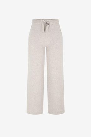 Max Mara Gerade Hose aus Schurwolle und Kaschmir Pietra