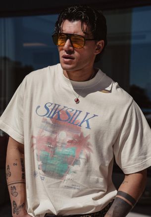 Siksilk Mens Ecru Graphic T-Shirt XXL