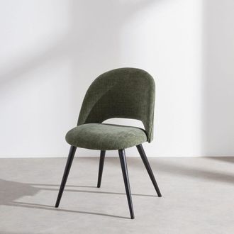 Maisons du monde Silla de tela verde
