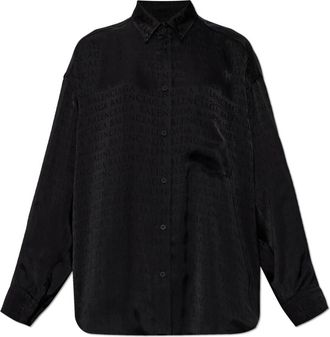 Balenciaga Shirts, female, Black, Size: XS Monogram Shirt