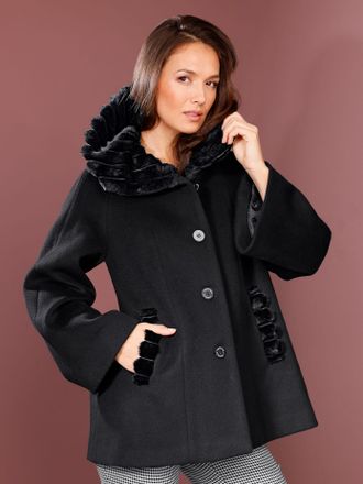 Cr&eacute;ation L Wolljacke CREATION L PREMIUM, Damen, Gr. 36, schwarz, 100% Wolle, unifarben, Jacken Wolljacke