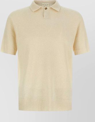 Maryya polo knit shirt short sleeves ribbed hem