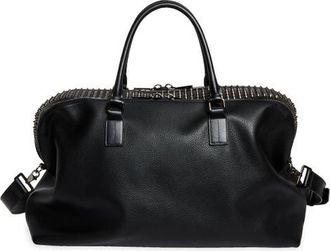 Christian Louboutin Funky Empire Spike Leather Duffle Bag in Black/Gun Metal at Nordstrom