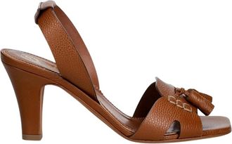 Pollini Sandalen met hoge hak - Dames - Sandalen met hakken - Bruin - 41 EU - Leer - Schoenen