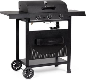 Decorspace Barbecue a gas Louis con bruciatori superfice di cottura in acciaio smaltato -3 bruciatori