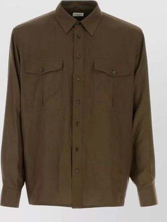 Saint Laurent silk shirt buttoned cuffs chest pockets