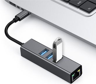 OEM Centro De Datos Port&aacute;til, Adaptador Usb-c A Ethernet Para Acceso Gigabit Ethernet Ininterrumpido Y Puerto Usb 3.0 Para Transferencia R&aacute;pida De Datos E