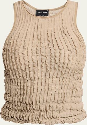 Giorgio Armani Ruffle Knit Tank Top