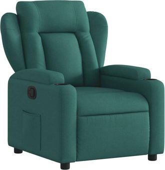 vidaXL Sillón reclinable de tela verde oscuro Vidaxl