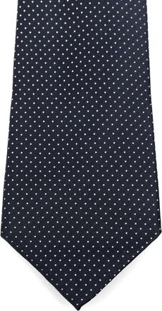 Canali Polka-Dot Silk Twill Necktie - Navy