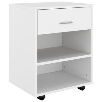 vidaXL Vidaxl - Armario Con Ruedas Madera Contrachapada Blanco 46x36x59 Cm