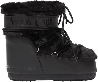 Moon Boot Icon Low Faux Fur Boot - Dames - Winterlaarzen - Zwart - 36 EU - Nylon - Schoenen