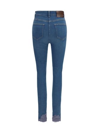 Valentino Lace-Trimmed Jeans - Blue