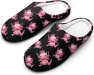 Generic Axolotl Cute Princess Cotton Slippers for Women Indoor Outdoor Slipper Slip-On Memory Foam Home Shoes