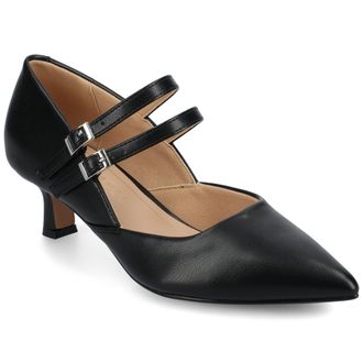 Journee Collection Journee Womens Carnation Medium and Wide Width Kitten Heel Mary Jane Pumps
