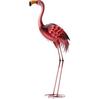 Glitzhome Metal Standing Flamingo Garden Statue with Stakes in Pink at Nordstrom, Size Medium