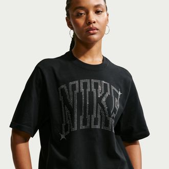 Nike Womens Nike Sportswear Classic Loose T-Shirt in Black | IR7838-010