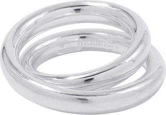 Herm&egrave;s Silver Silver 925 Band Ring (Pre-Owned)