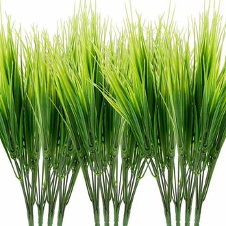 OEM Plante Artificielle - Arbuste Herbe Touffue - Ext&eacute;rieur Int&eacute;rieur Jardin Balcon - Lot De 12