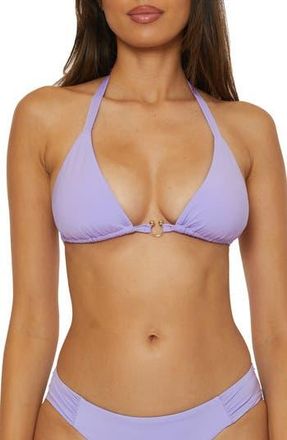 BECCA by Rebecca Virtue Modern Edge Triangle Bikini Top in Bellflower at Nordstrom Rack, Size Large