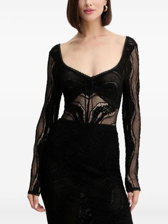 Charo Ruiz Ibiza Body met lange mouwen - Zwart