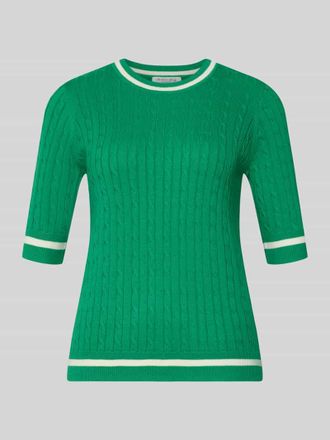 Christian Berg Strickpullover mit gerippten Abschl&uuml;ssen in Gruen, Gr&ouml;&szlig;e XXL