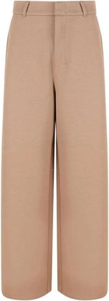 Max Mara Wijde broek - Dames - Wijde Broeken - Bruin - M - Katoen - Broeken